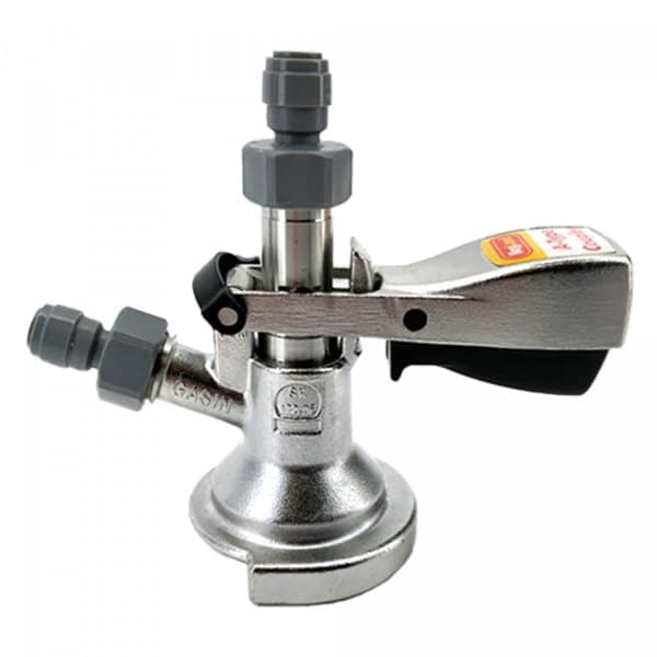 A-Type Keg Coupler - rvs - inclusief 2 Duotight-koppelingen